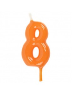 Vela Número 8 Laranja